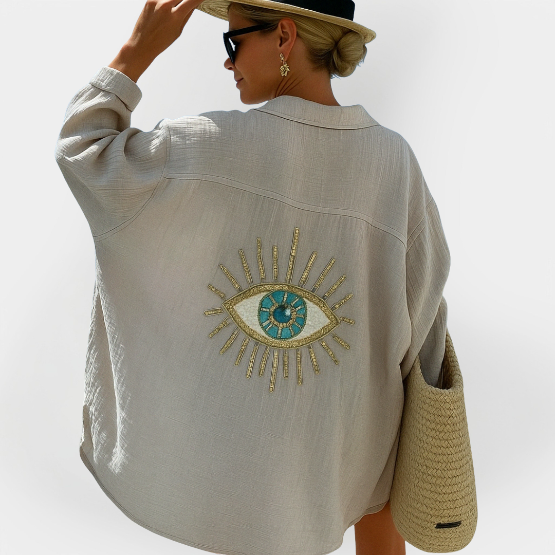 Beach Shirt with Eye Pattern