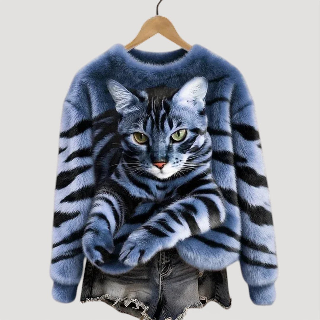 Clara™ | Warm sweater with feline detail
