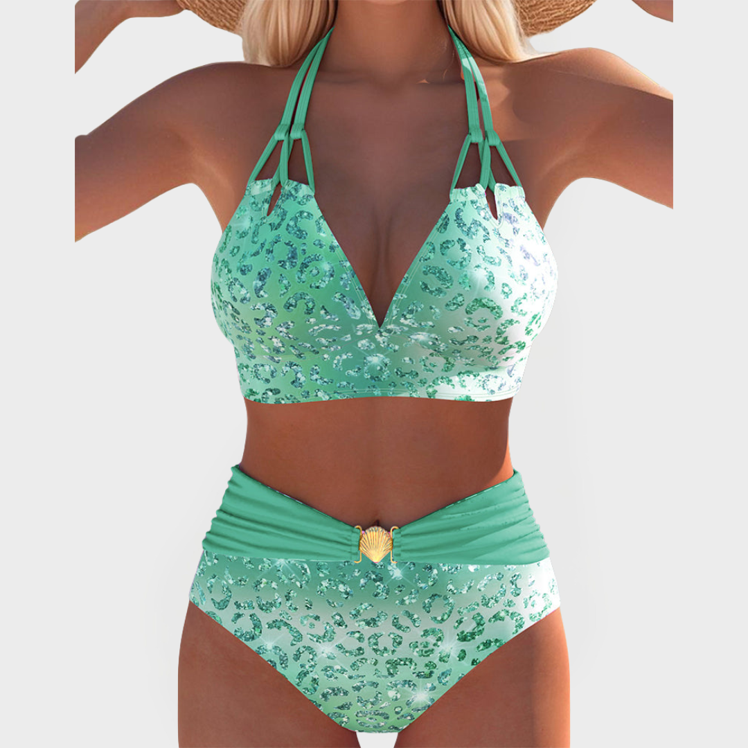 Sexy bikini with patterned top
