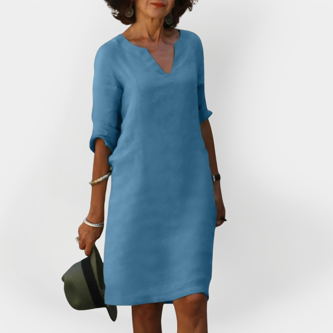 Daily Dress with V Neck