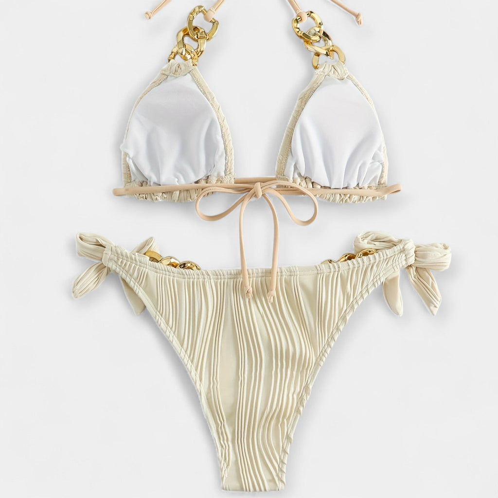 Striped Bikini Set with Seams