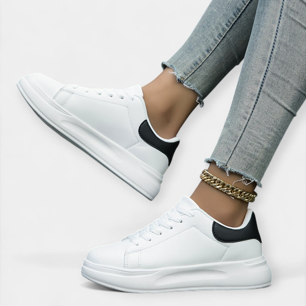 White Leather Sports Shoes