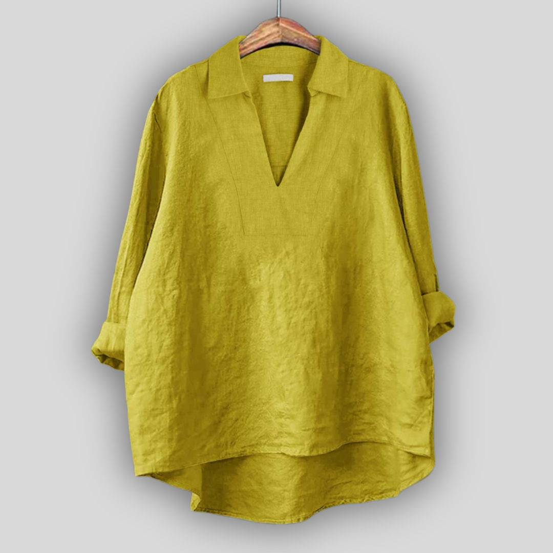 Linen Blouse Silver Elegance