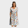 Floral Dress with Short Sleeves