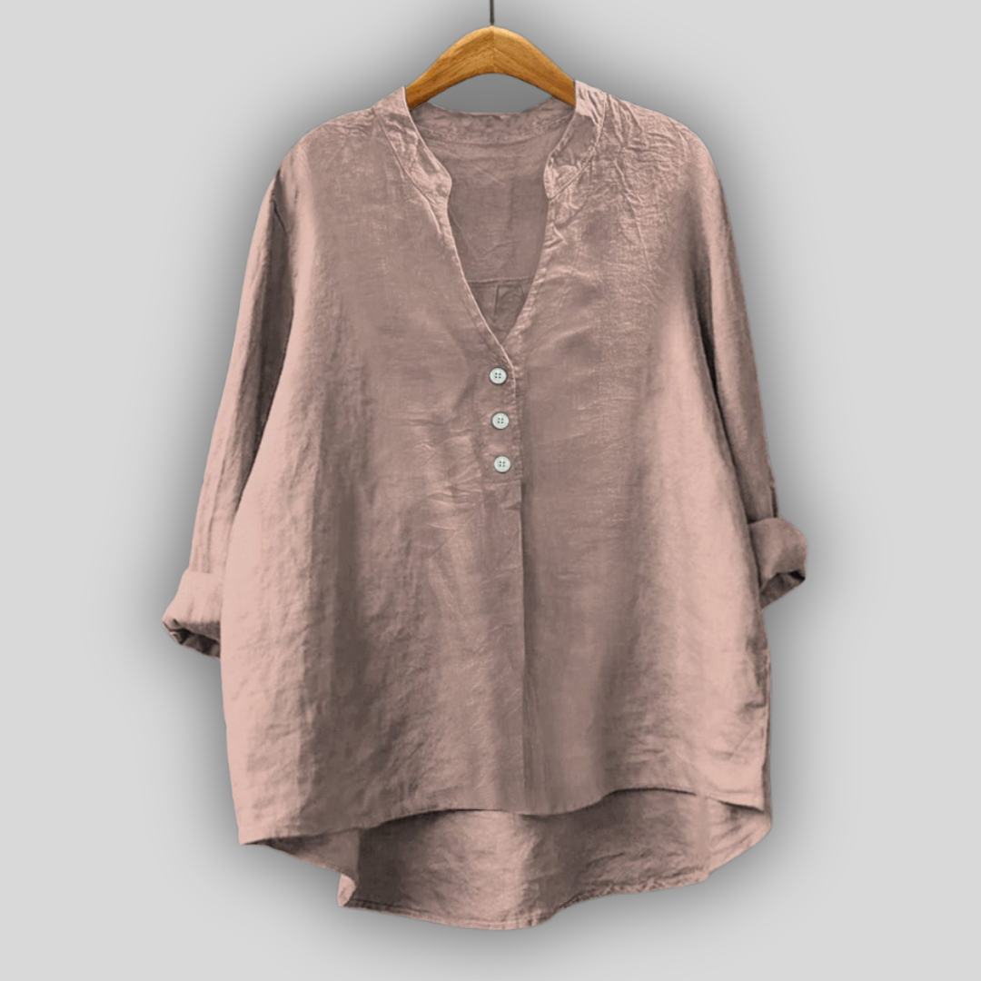 Linen Blouse with Buttons