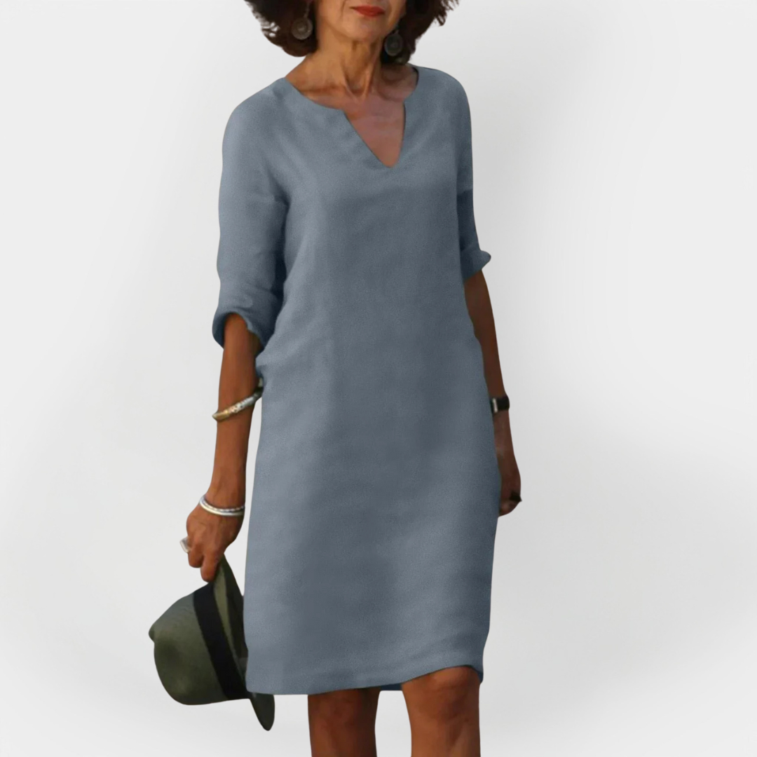 Daily Dress with V Neck