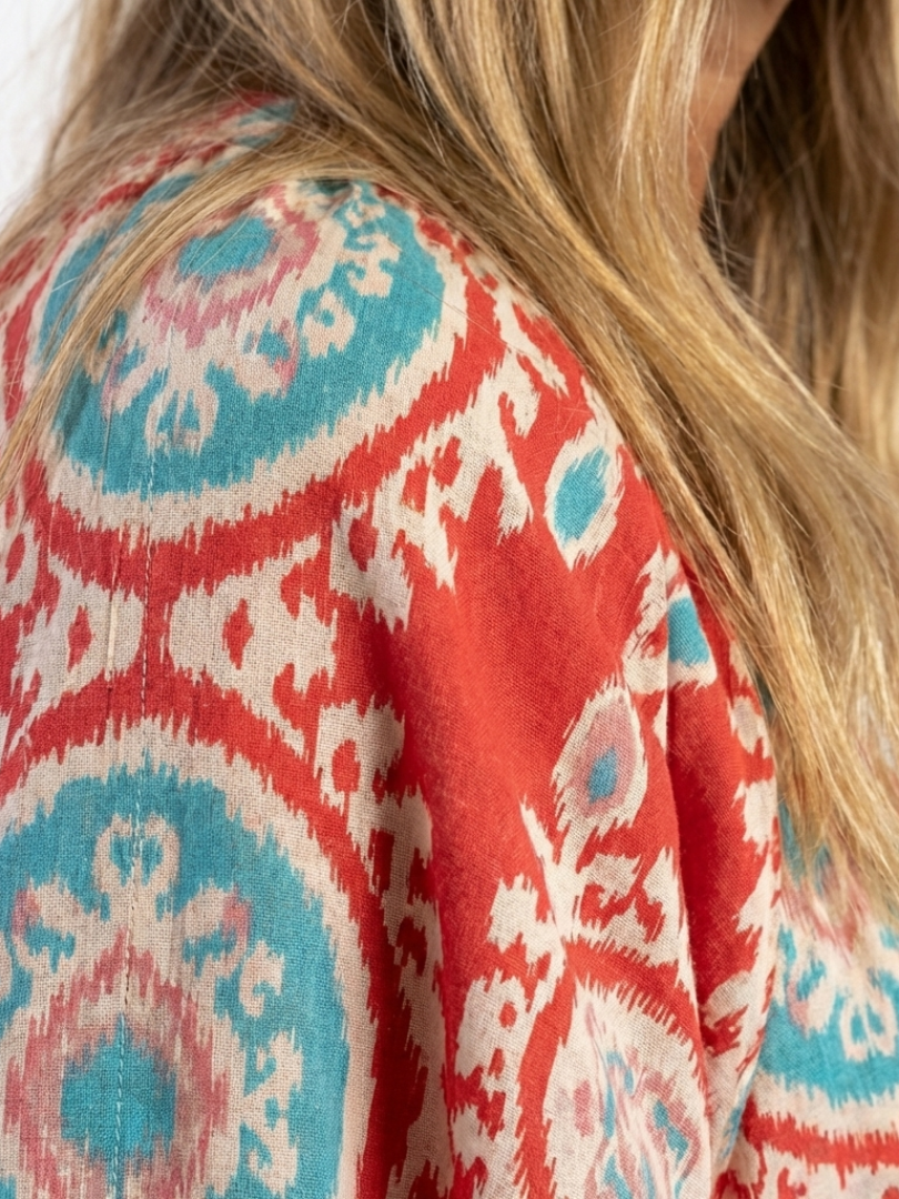 Zaria | Paisley Print V-Neck Midi Dress