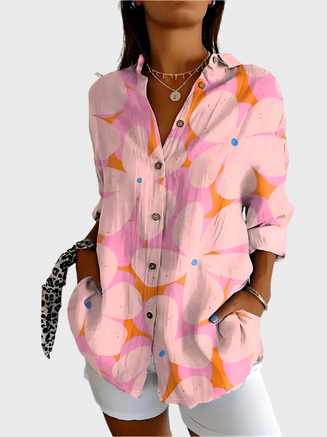Cotton Floral Pattern Shirt