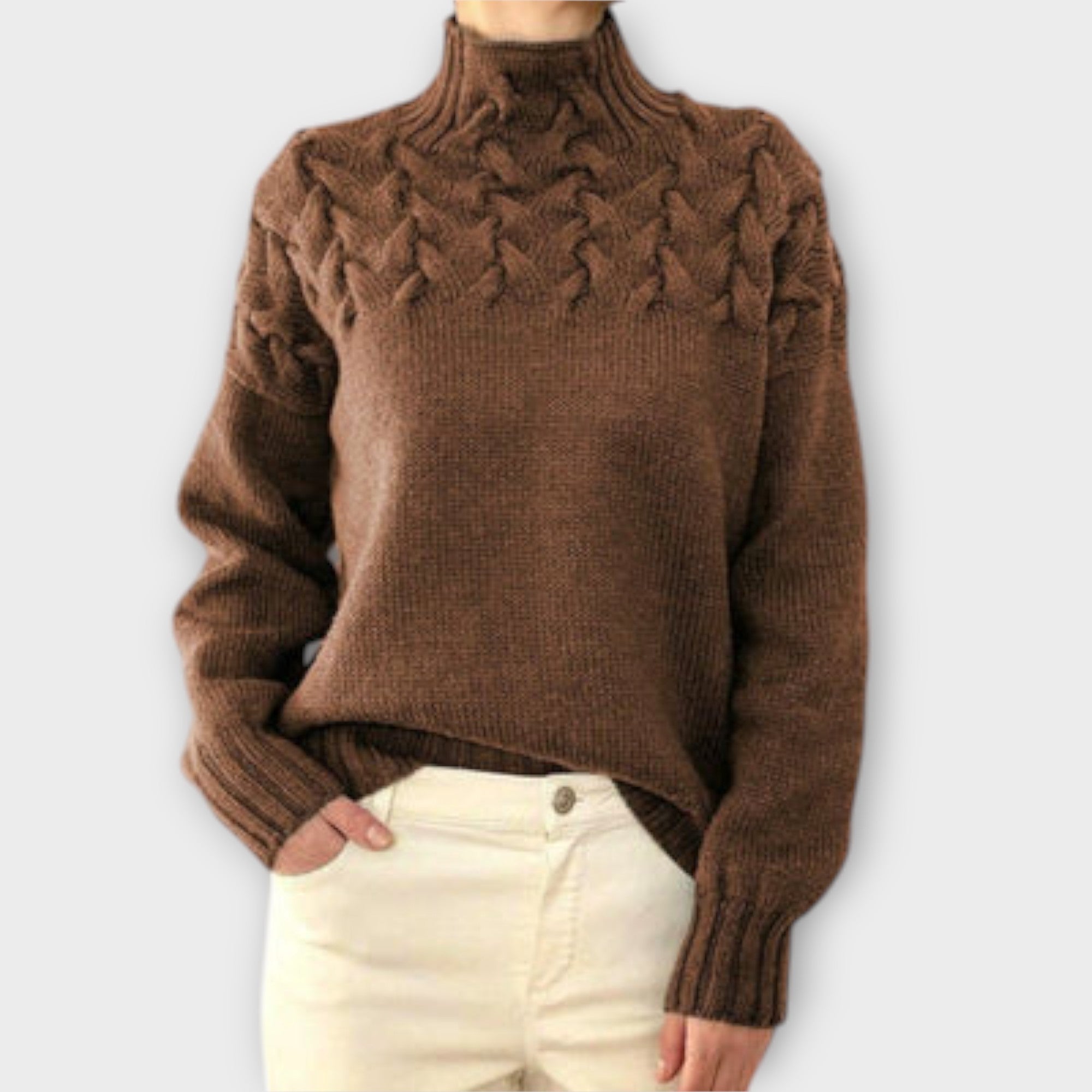 Eva - Women's Sweater with Knitting Details