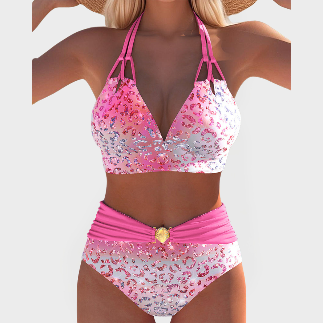 Sexy bikini with patterned top