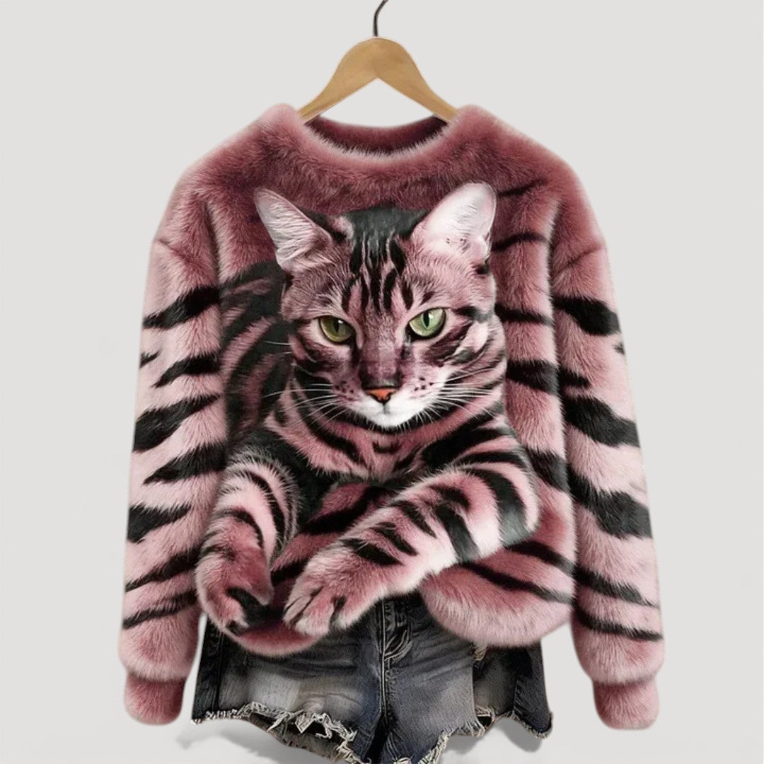 Clara™ | Warm sweater with feline detail