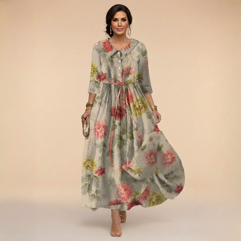 Retro Dress with Floral Pattern