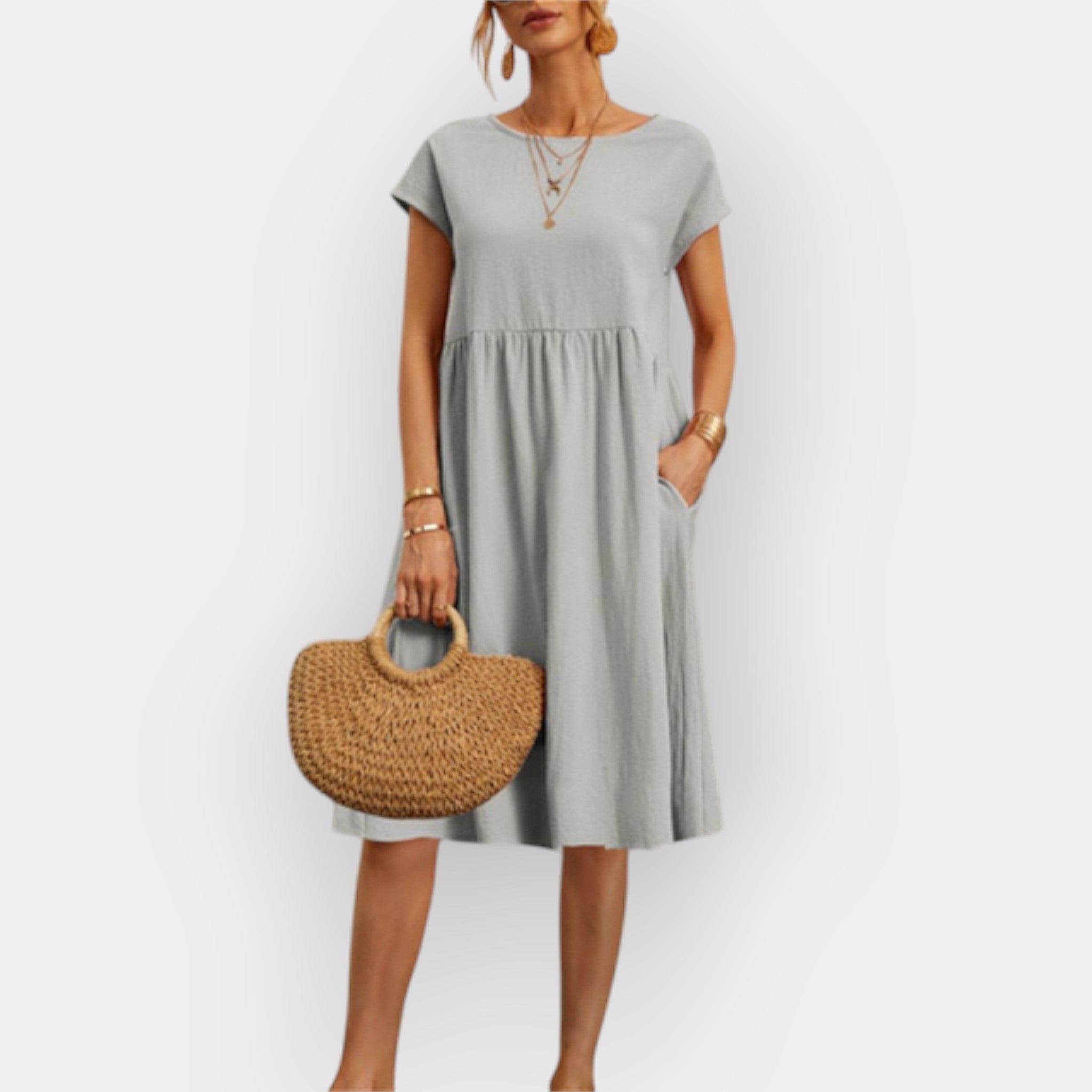 Midi Dress with Minimalist Lines