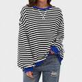 Renata - Everyday Striped Sweater with Long Sleeves and Round Neck