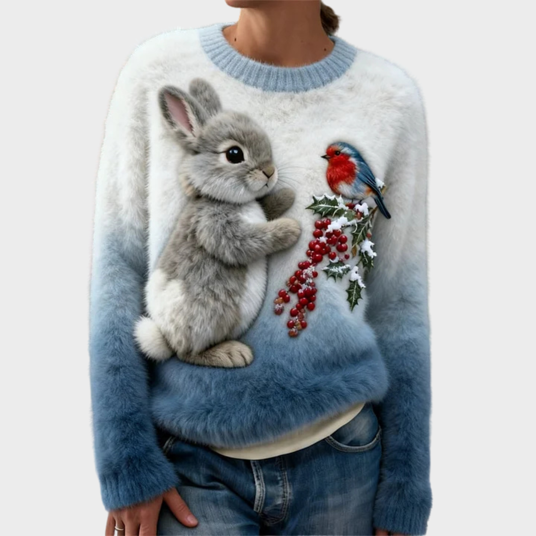 Teresa™ | Soft Christmas Sweater with Rabbit