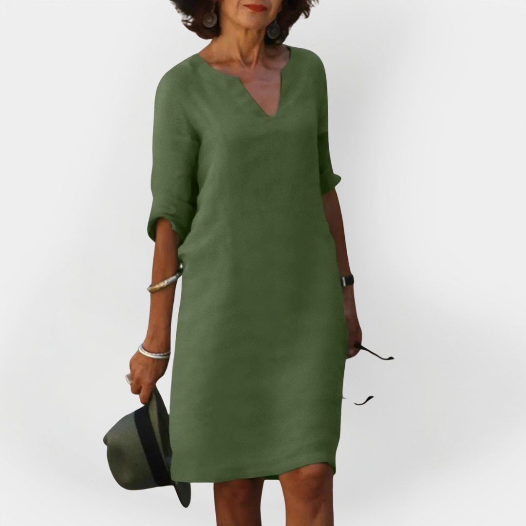 Daily Dress with V Neck