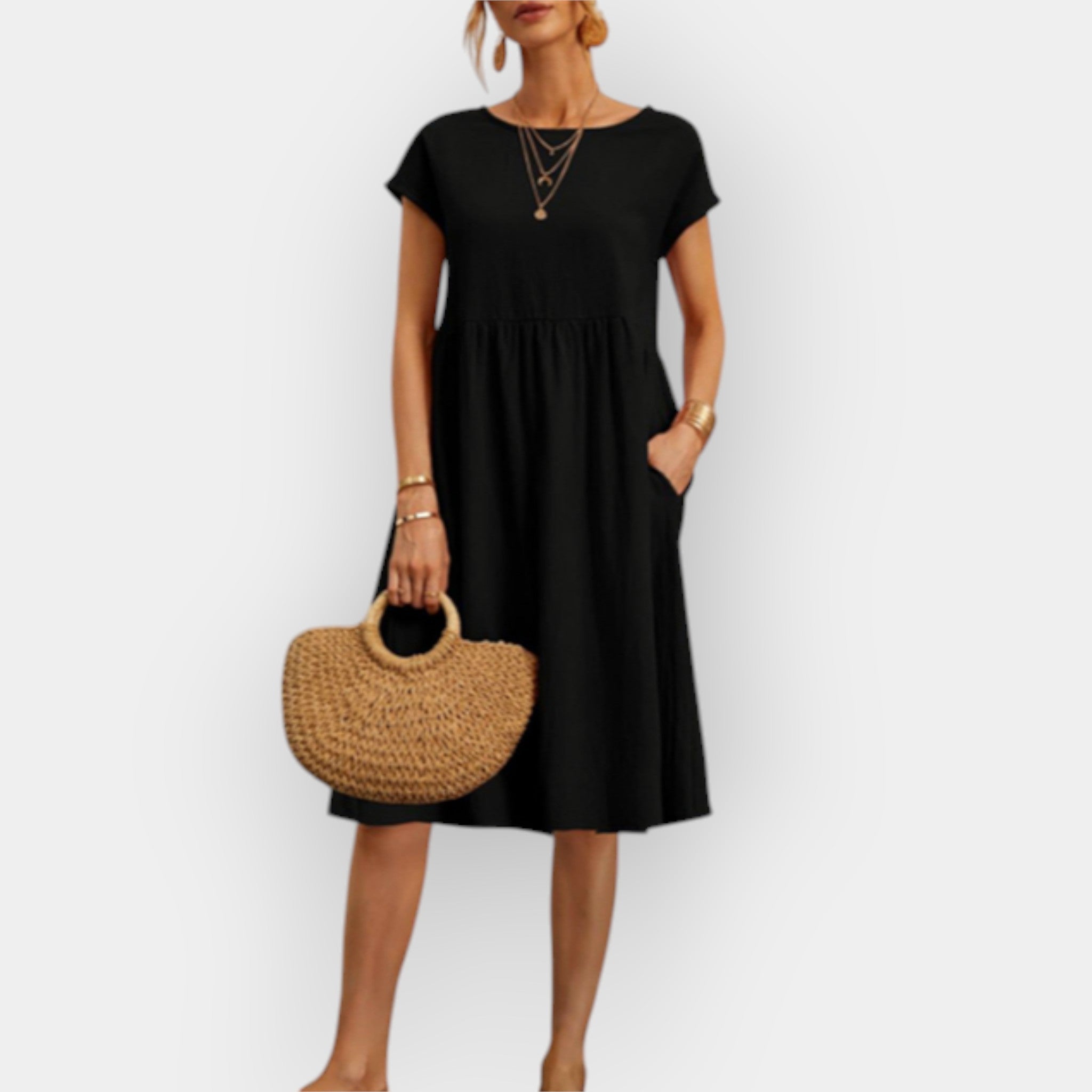 Midi Dress with Minimalist Lines