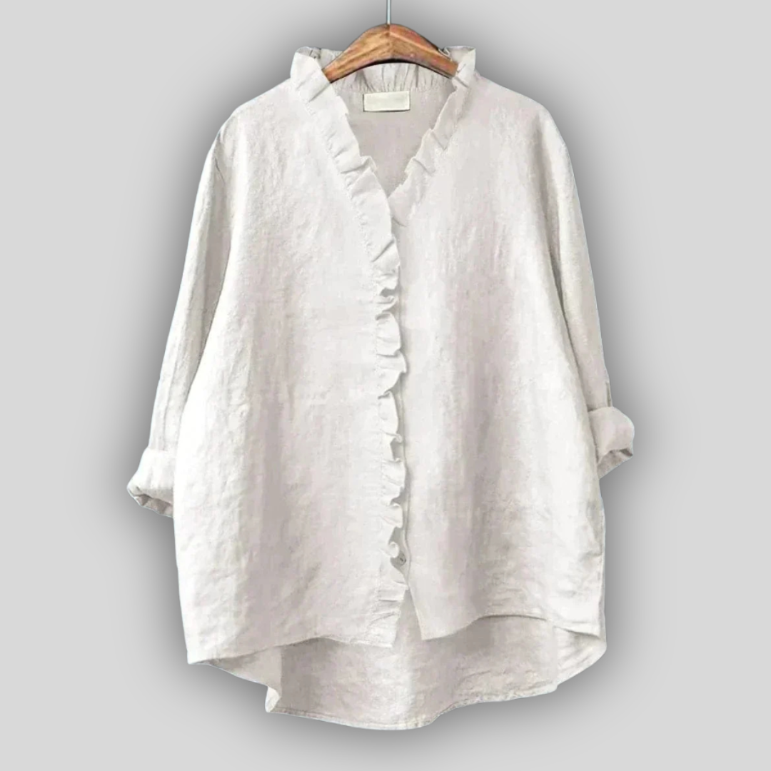 Linen Blouse in Earth Tones