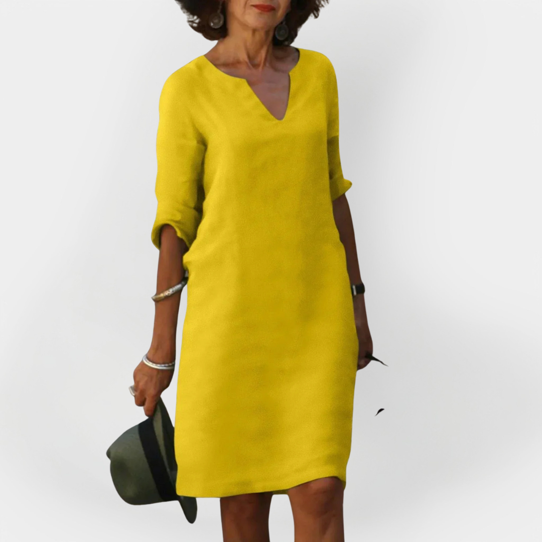 Daily Dress with V Neck