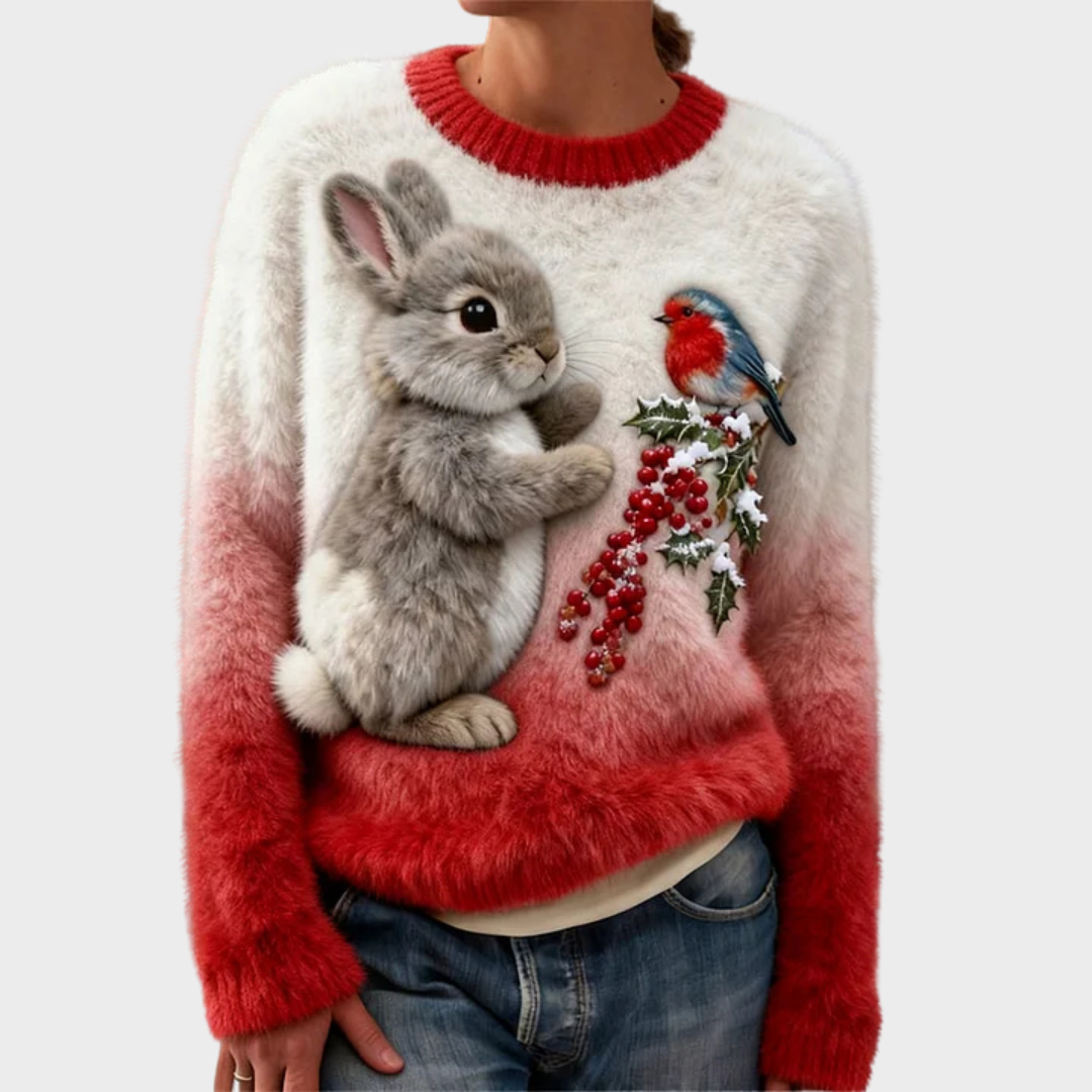 Teresa™ | Soft Christmas Sweater with Rabbit