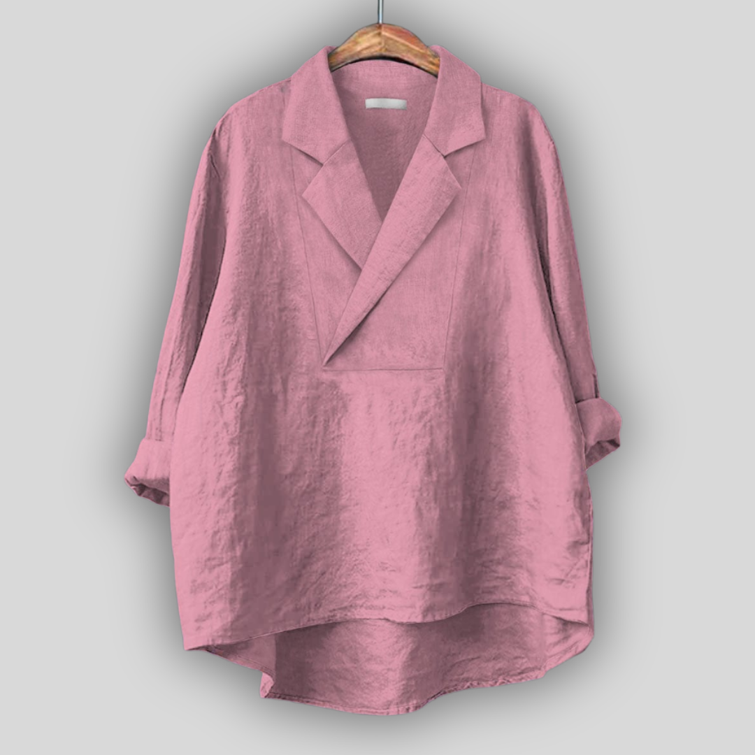 Linen Blouse "Pink Aura"