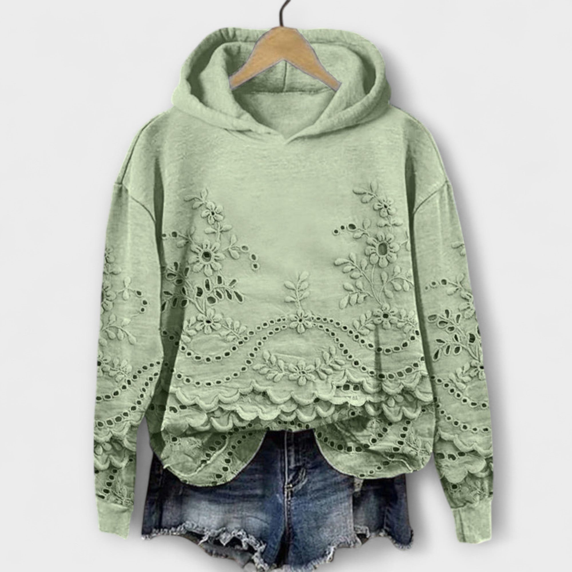 Grace – Vintage Hoodie with Floral Pattern