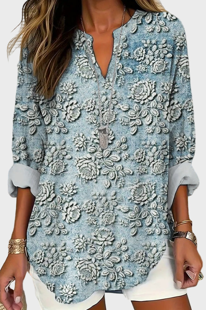Blue Twilight Blooming Shirt