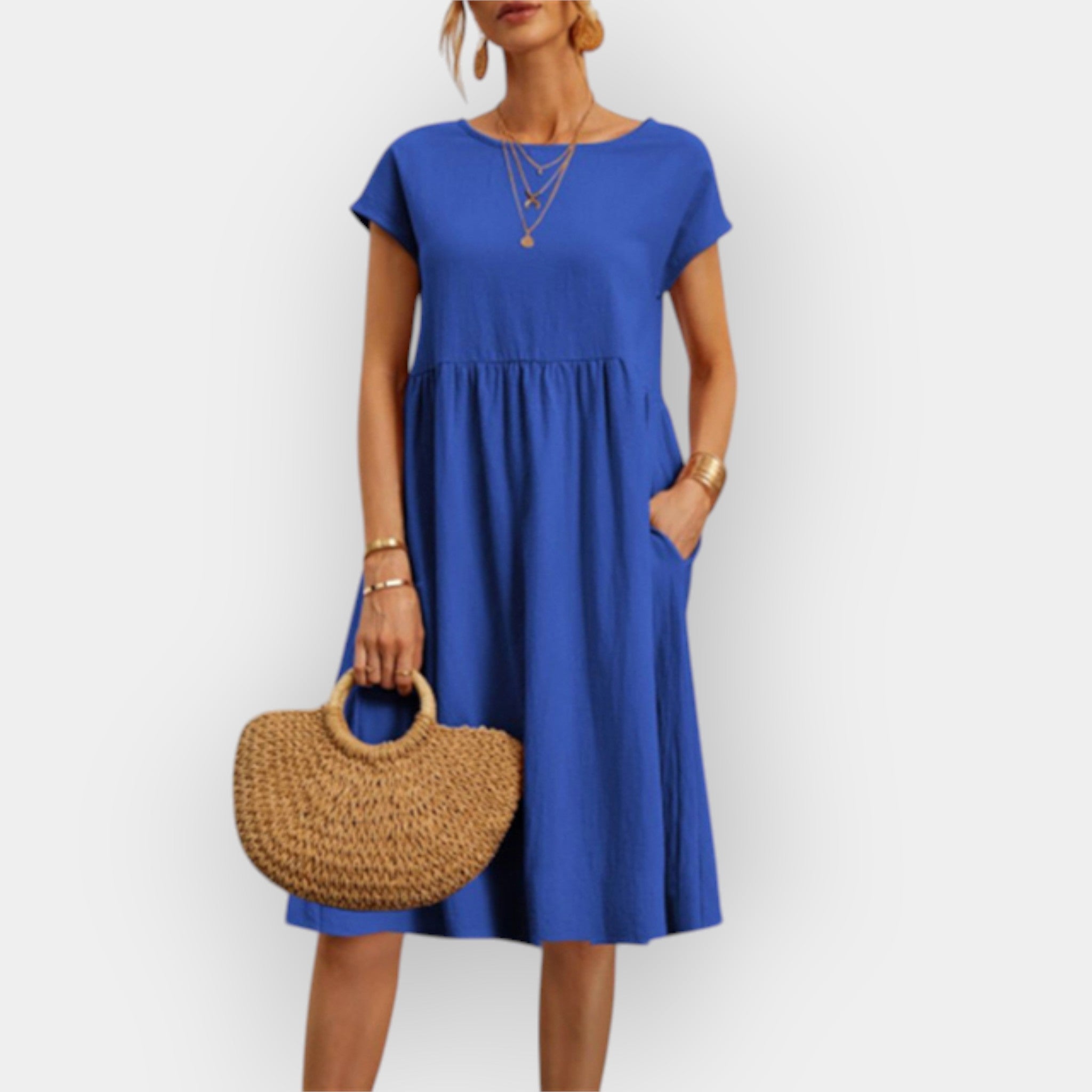 Midi Dress with Minimalist Lines