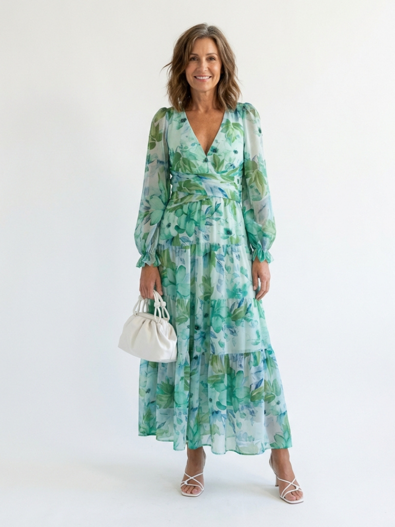 Althea | Floral Long Sleeve Maxi Dress