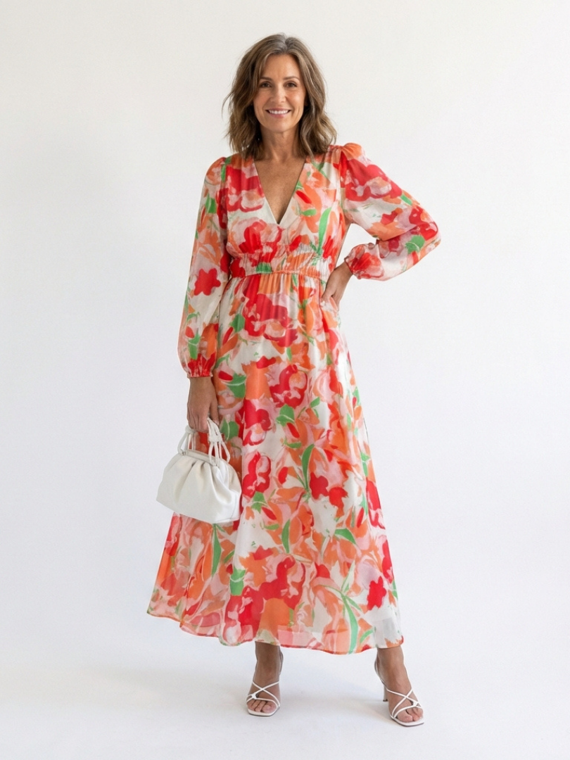 Althea | Floral Long Sleeve Maxi Dress