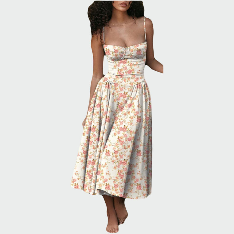 Satino Maxi Dress with Thin Straps