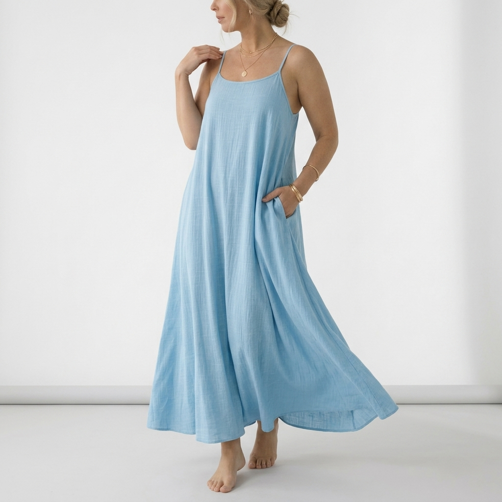 Backless Lace-Up Maxi Dress