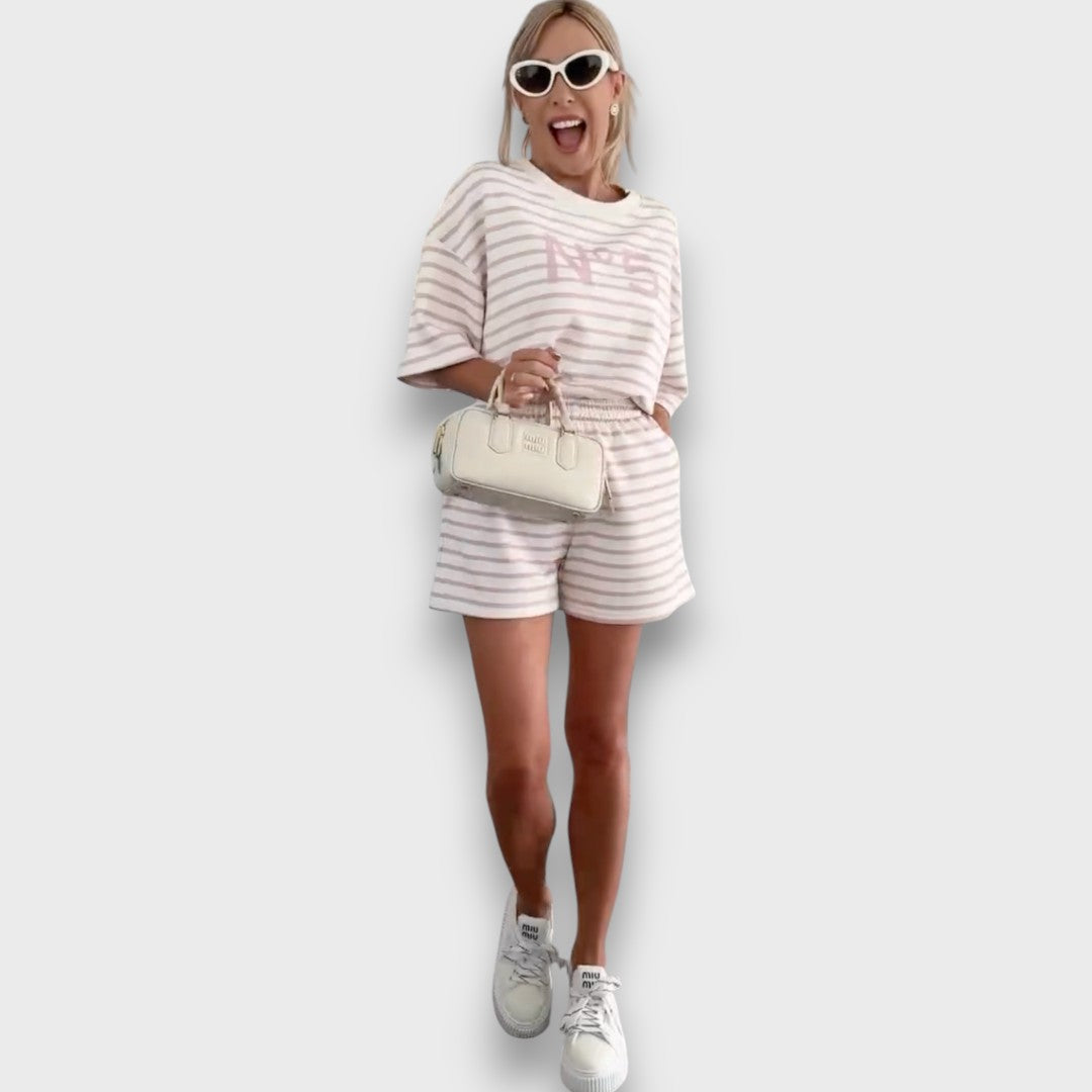 Engraved T-Shirt and Shorts Set with Print