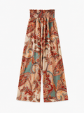 Printed Wide-Leg Trousers with Elastic Waist