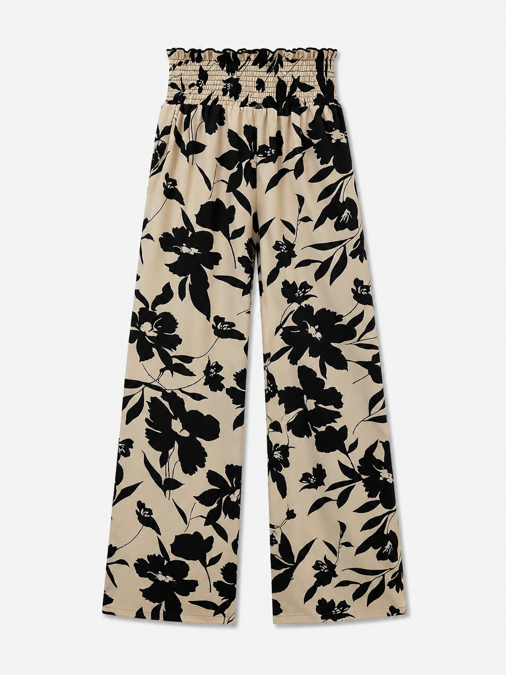 Printed Wide-Leg Trousers with Elastic Waist