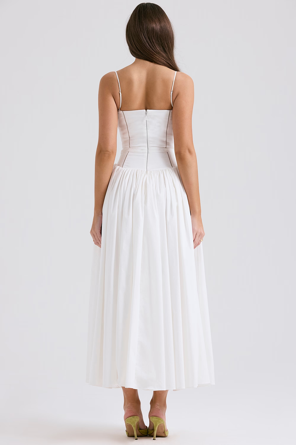 Maxi Dress with Thin Straps and Floral Pattern