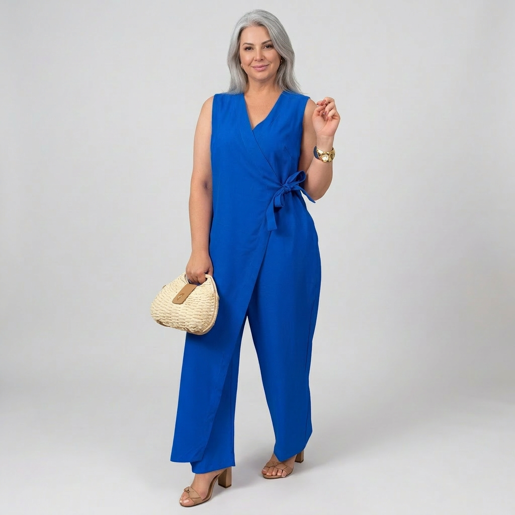 Mia - Sleeveless Wrap V-Neck Jumpsuit