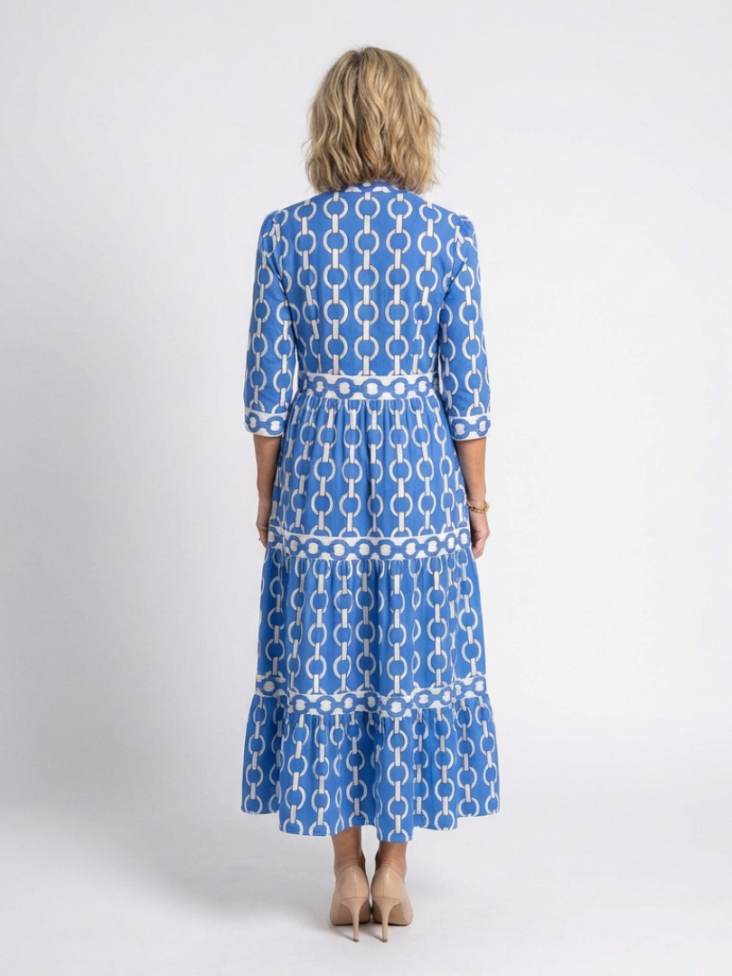 Ysolde | Chain-Print Three-Quarter Sleeve Midi Dress