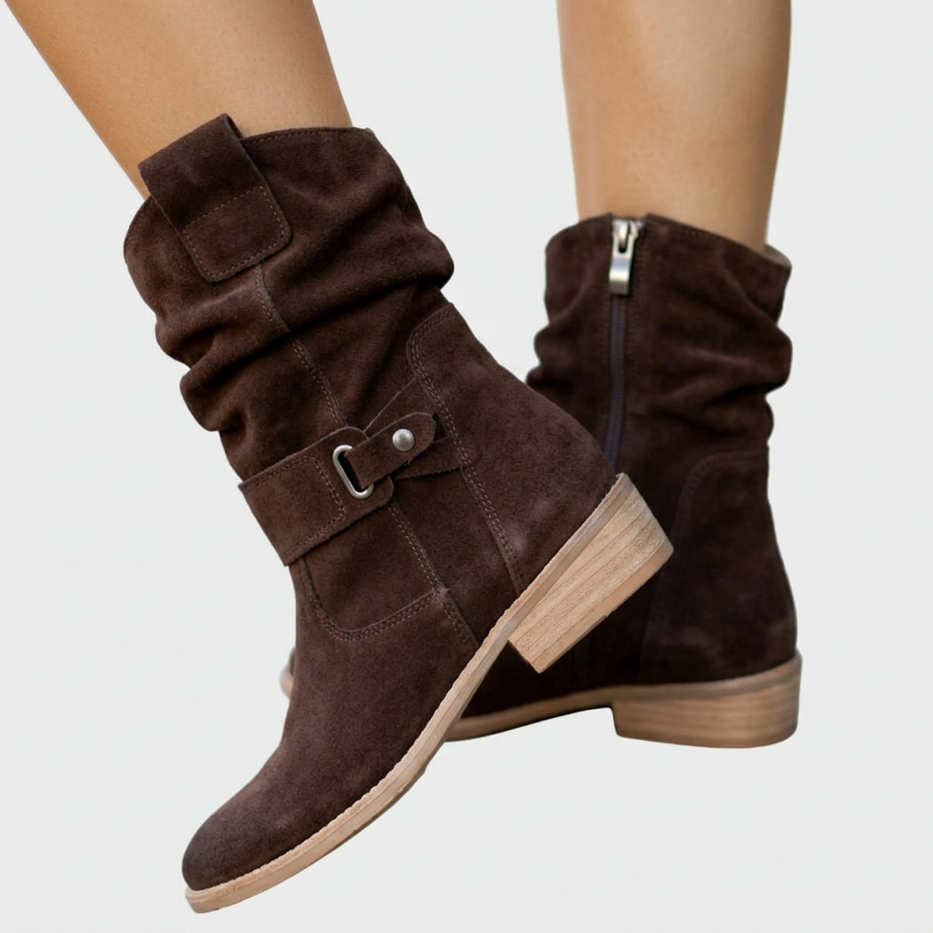 Eva | Casual Soft Suede Ankle Boots with Modern Detail