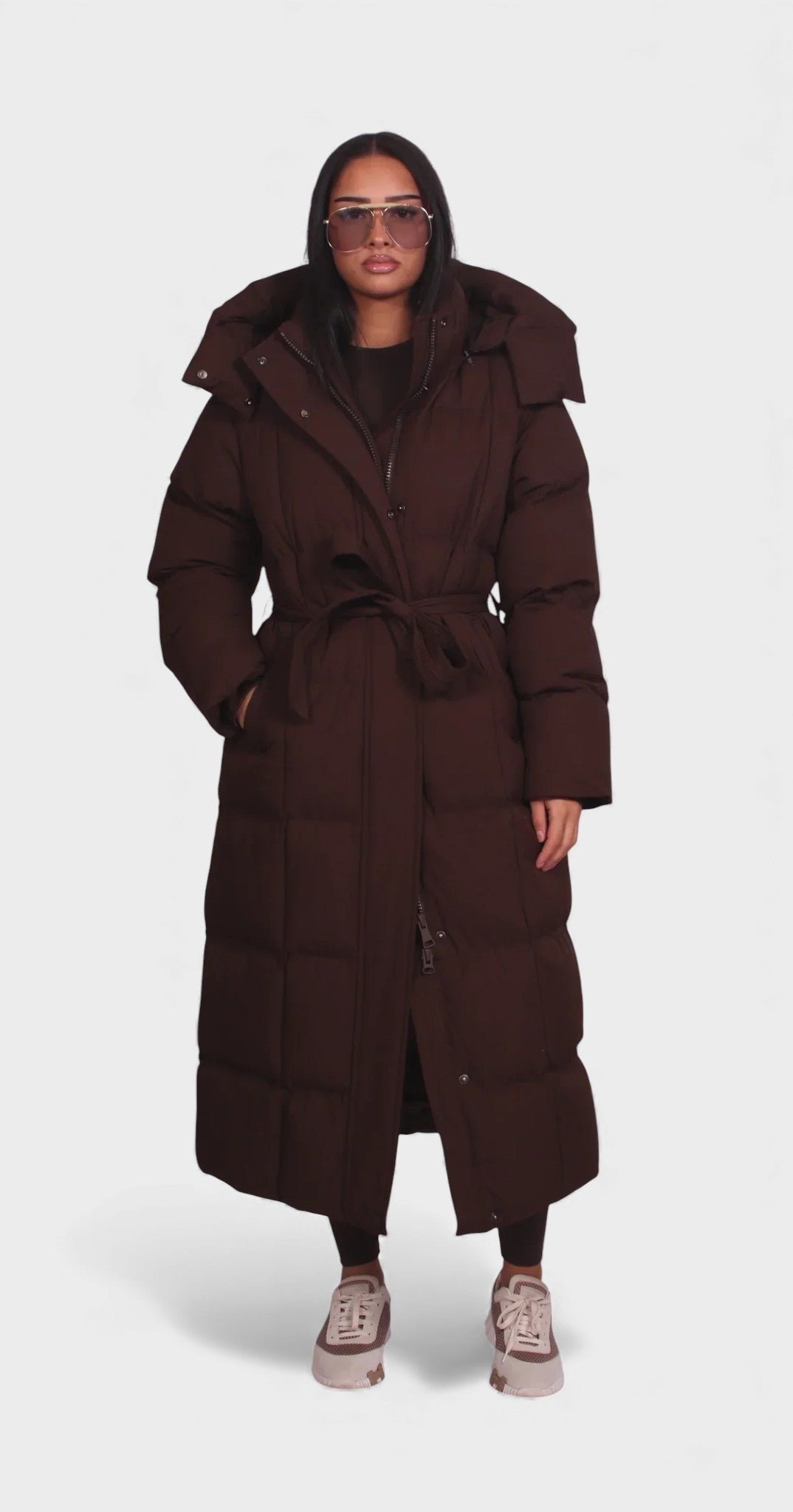Sofía™ | Long Quilted Coat with Belt