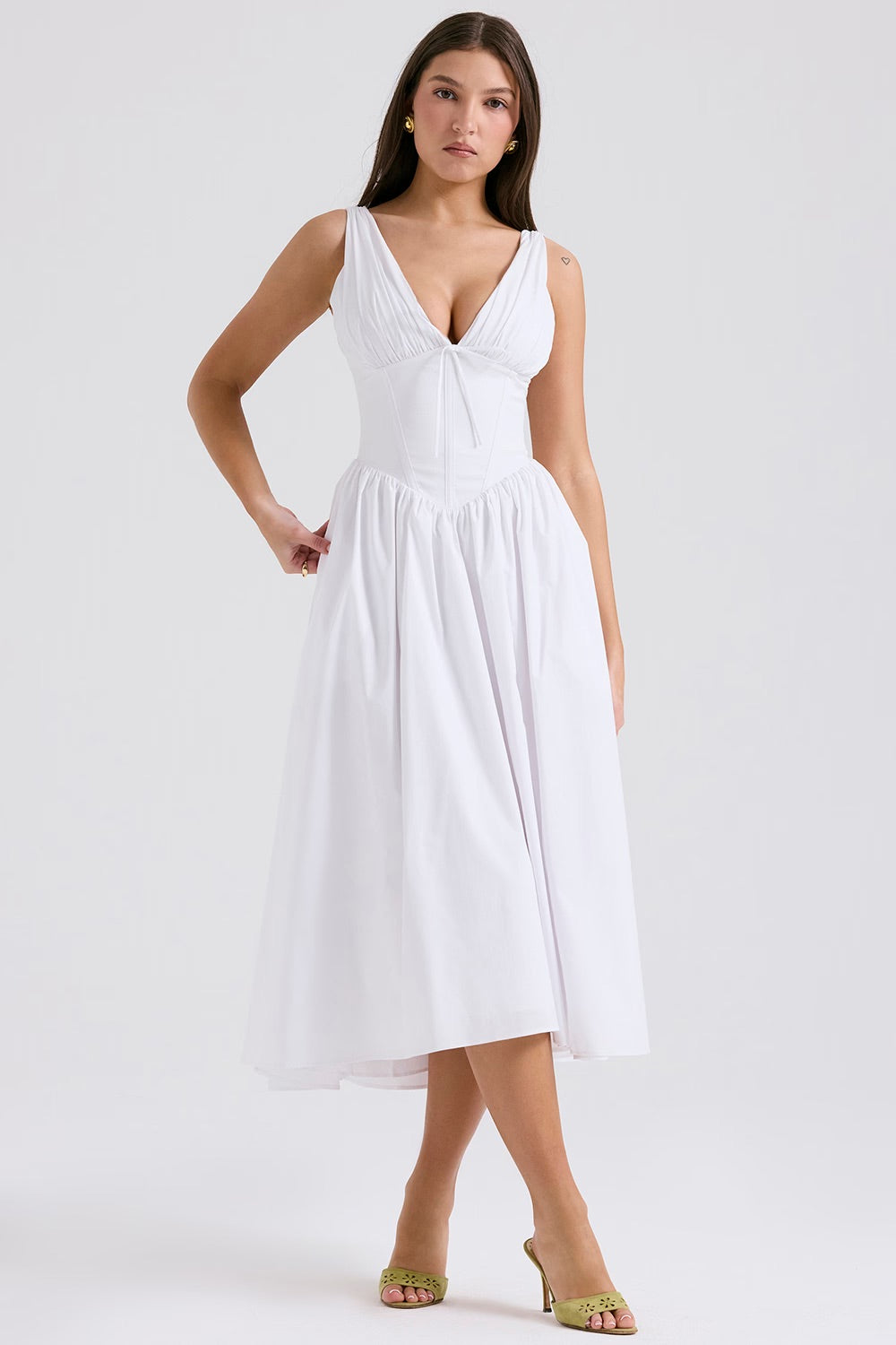 Midi Dress with Romantic Flowers