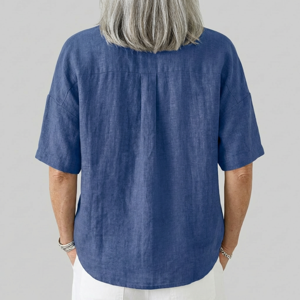 Tessa – Blouse with Collar and Button Detail