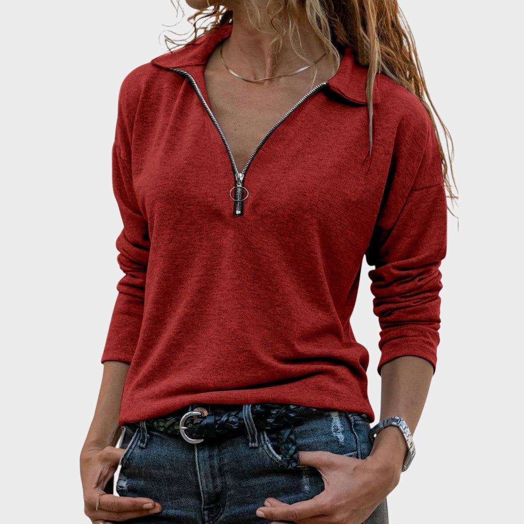 Monika - Women's Half-Zip Sweaters