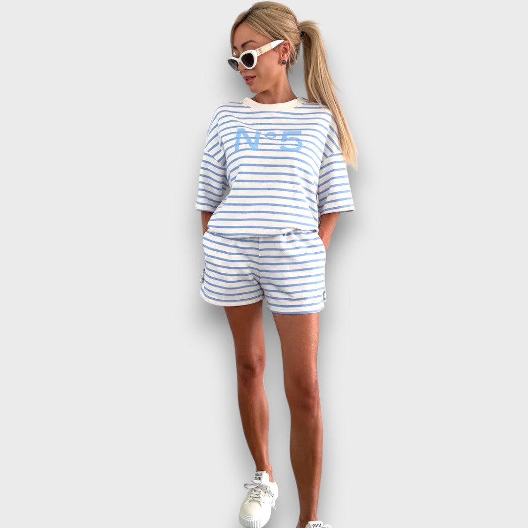 Engraved T-Shirt and Shorts Set with Print