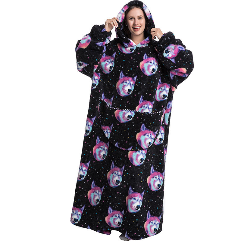 HugWear™ | Galaxy Husky Oversized Hoodie Blanket