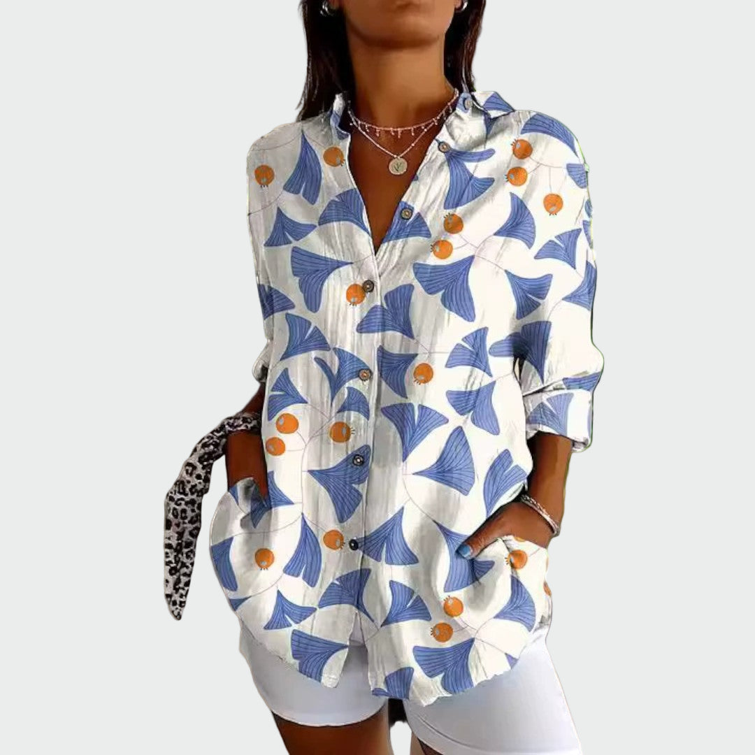 Stylish blouse with floral pattern