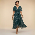 Aurora - Floral Flutter Midi Dress
