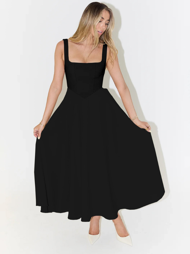 Elegant Midi Dress with Romantic Silhouette