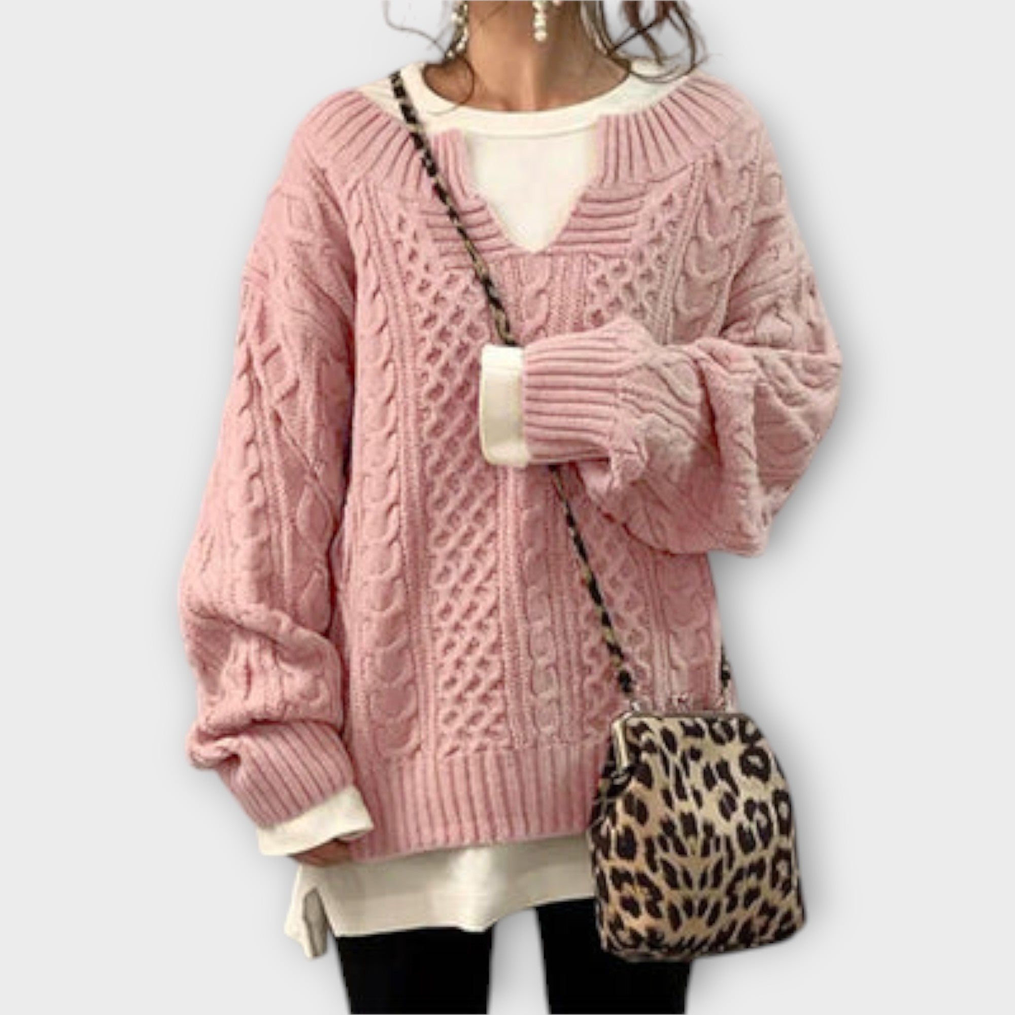 Lili - Oversized Sweater with Cable Knit Pattern