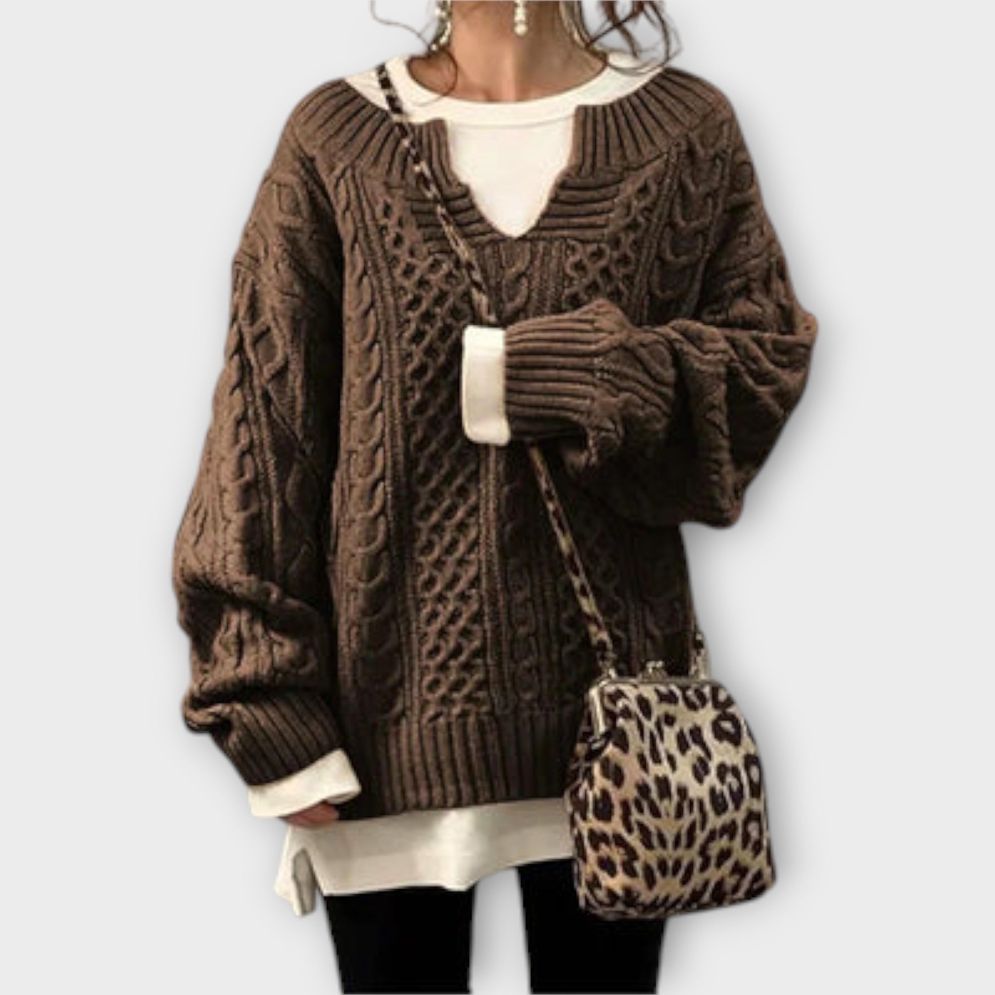 Lili - Oversized Sweater with Cable Knit Pattern